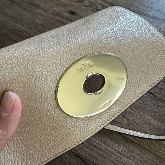 New Coach Leather Foldover Clutch & Pebble leather Crossbody - Picture 14 of 16